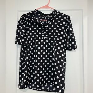 Karl Lagerfeld Monochrome Polka Dot Top